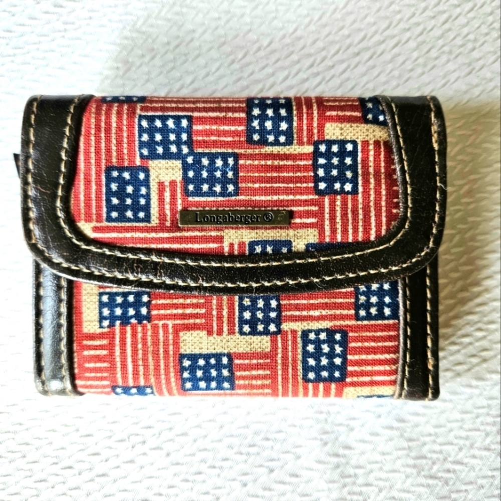 Longaberger flag wallet tri-fold